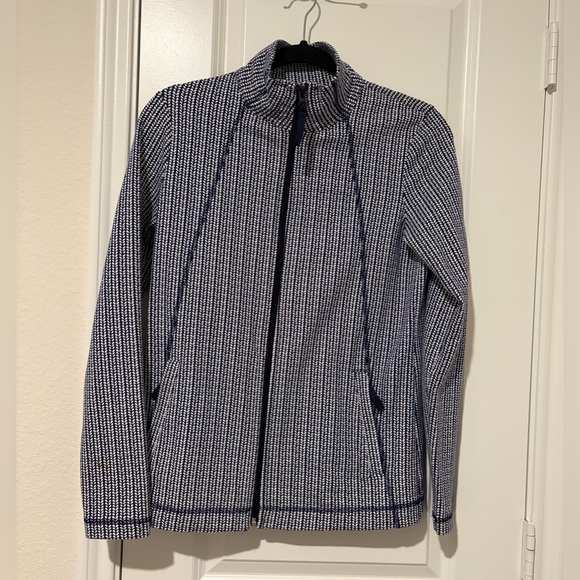 Talbots Jackets & Blazers - Talbots Navy and White Patterned Jacket